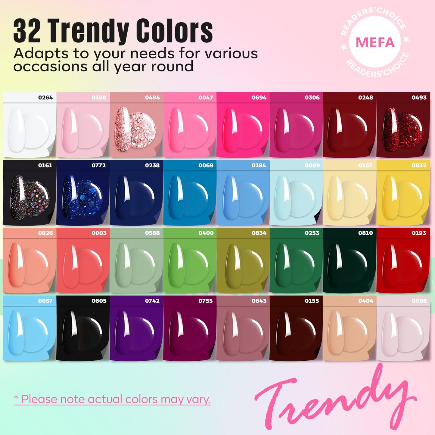 56 Pcs Gel Nail Polish Kit with U V Light, 32 Colors Hot Pink Colorful Gel Nail