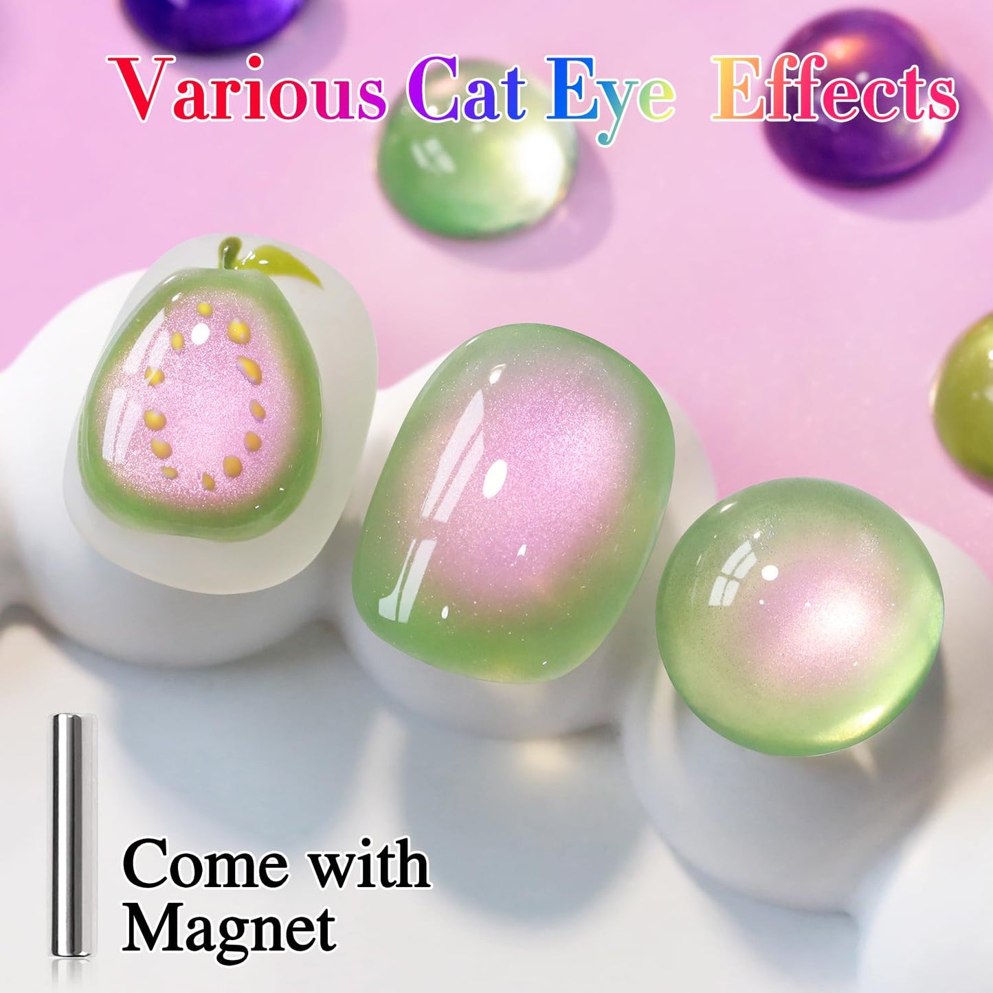 0.5 OZ Cat Eye Gel Polish with Magnet 15ML Holographic Glitter Shimmer Transluce