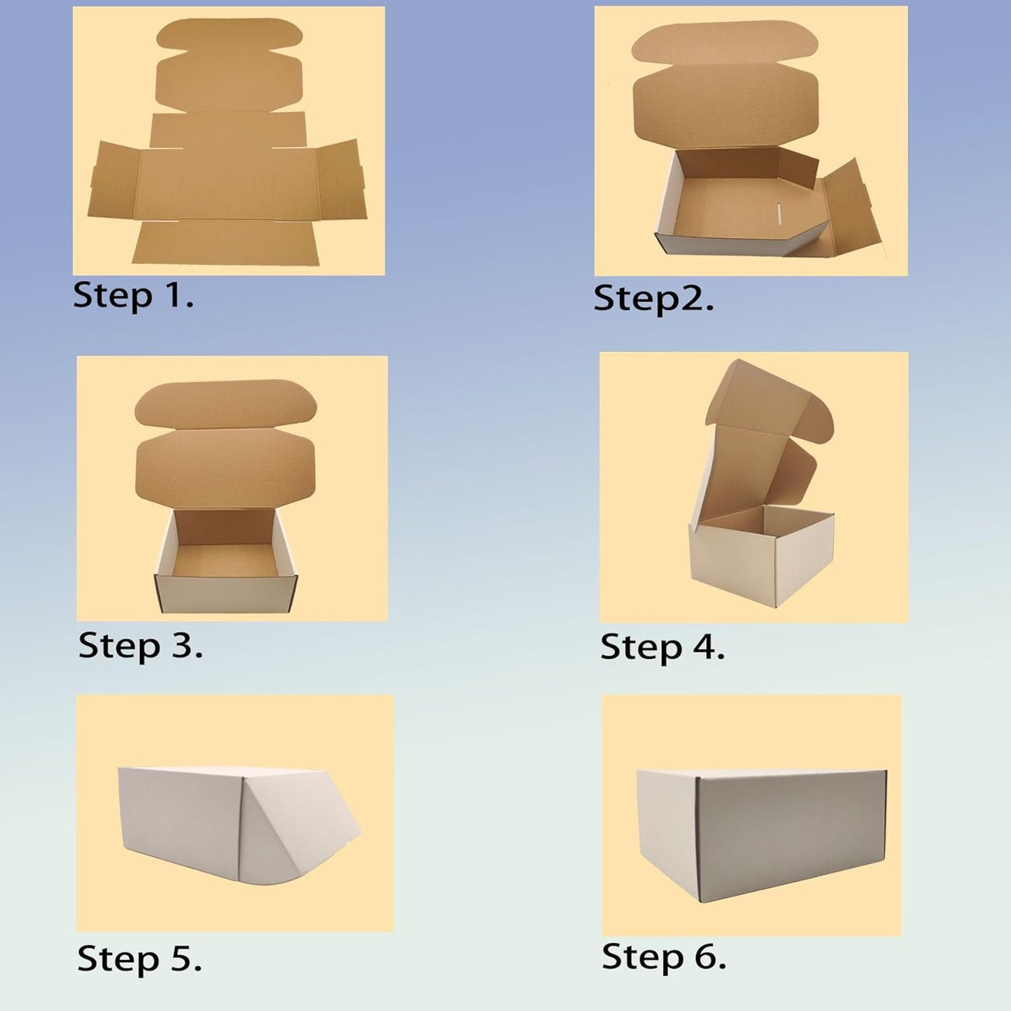 9X7X4 Inch Shipping Boxes Set of 25, White Corrugated Cardboard Box Mailer Boxes