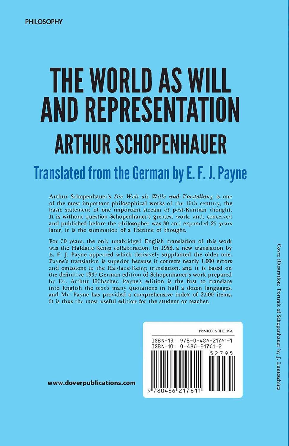 The World as Will and Representation, Vol. 1