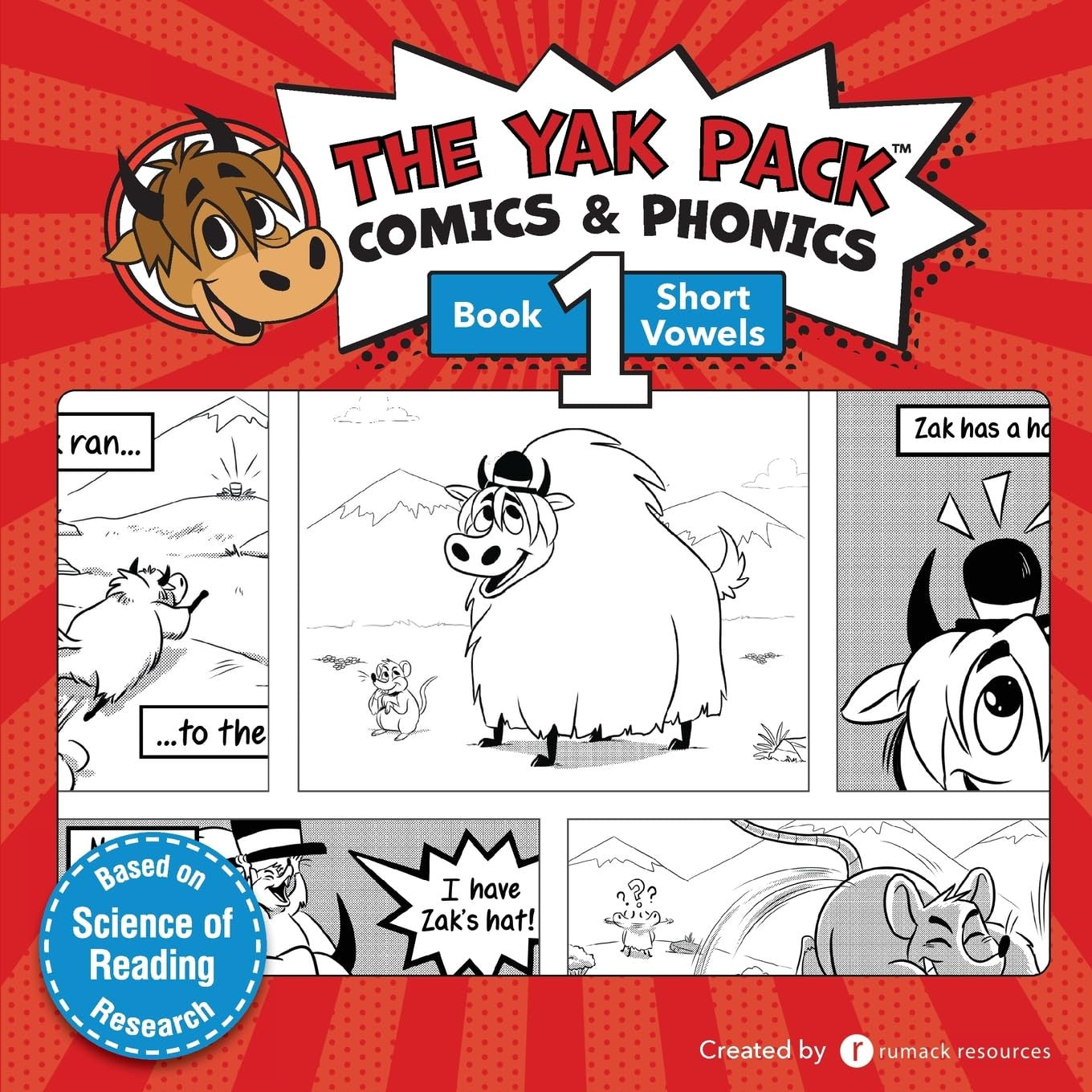 The Yak Pack: Comics & Phonics: Book 1: Learn to Read Decodable Short Vowel Word