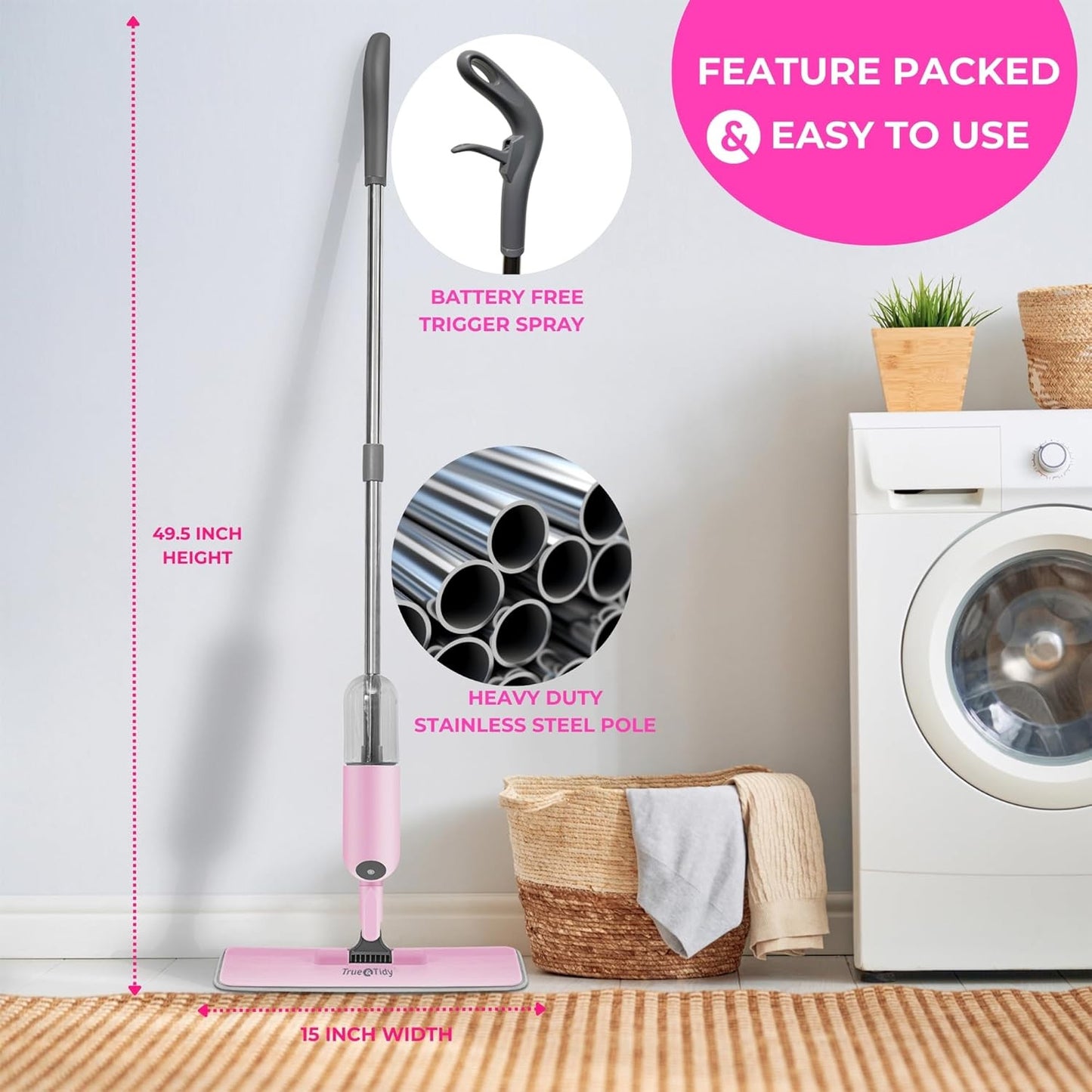 ® SPRAY-250 Multi-Surface Spray Mop with Refillable Water Bottle for Floor Clean