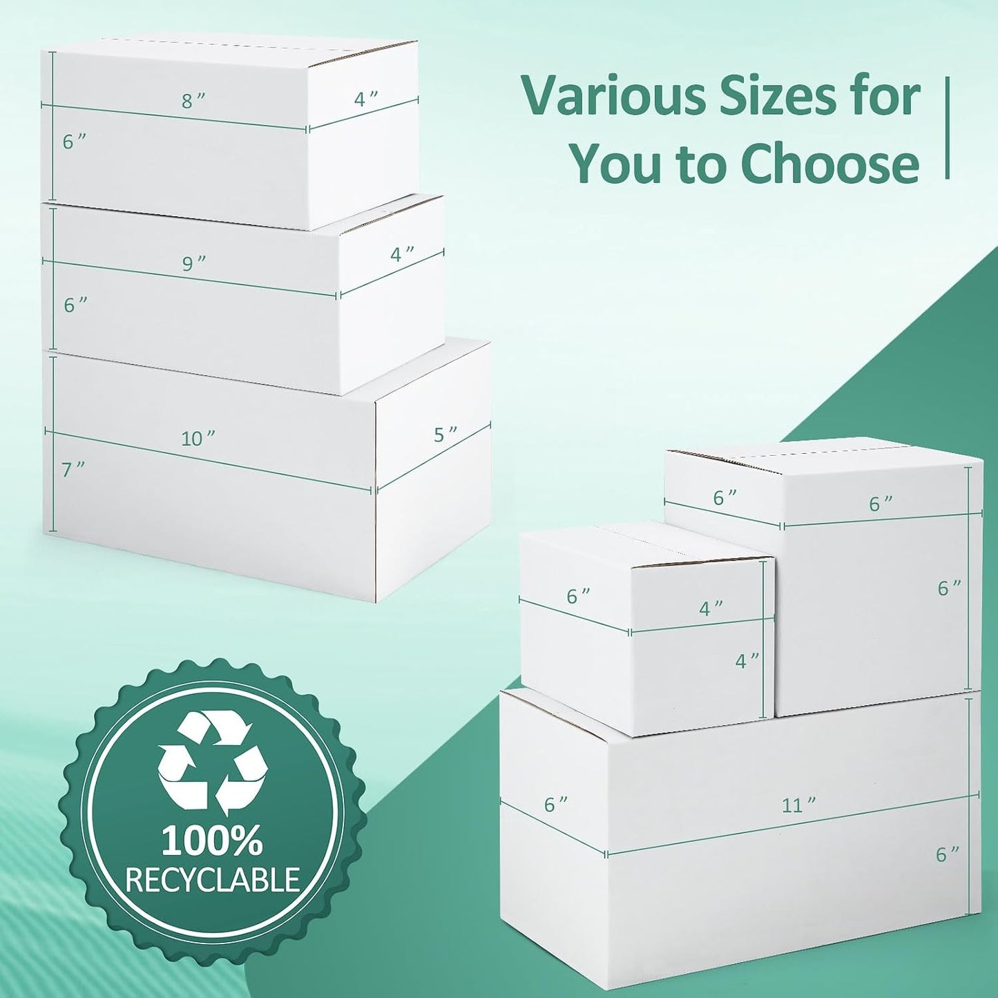 10X7X5-Small-Shipping-Boxes-30-Pack-White-Corrugated-Box-Mailers, Cardboard Boxe