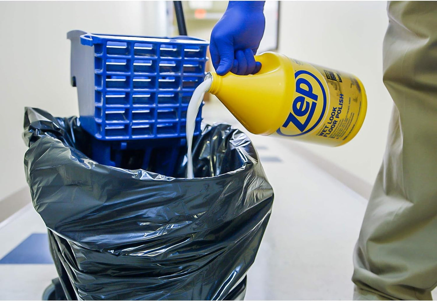 Wet-Look Floor Polish - 1 Gallon ZUWLFF128 - Long Lasting Shine