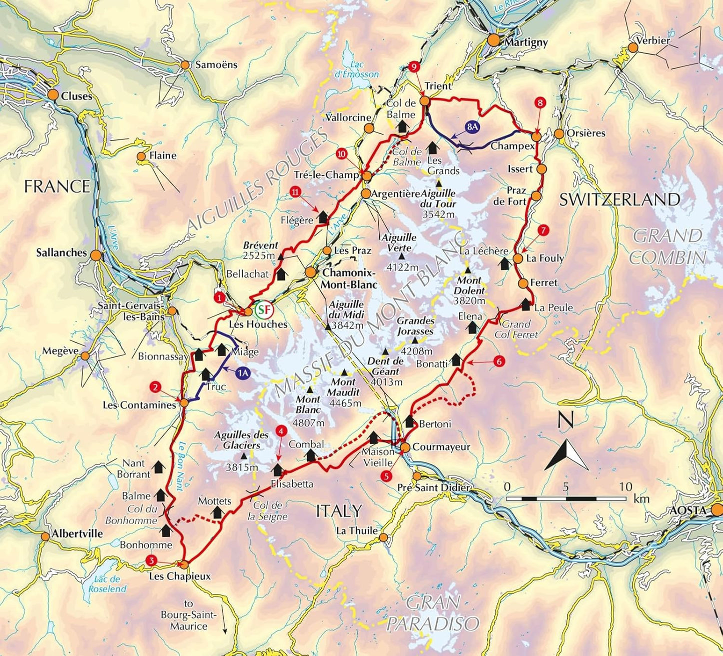 Trekking the Tour Du Mont Blanc: Classic 170Km Hut-To-Hut Hike with Two-Way Rout
