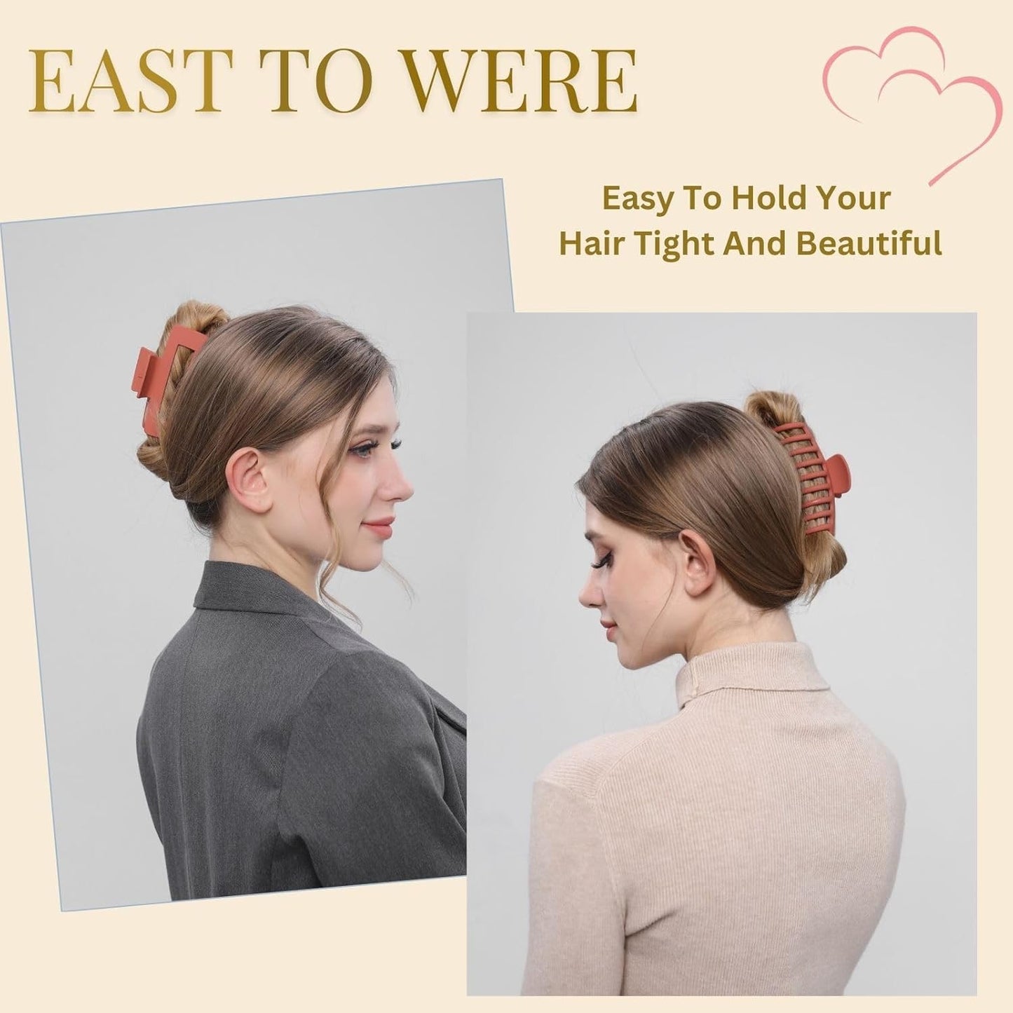 8 Pack Hair Clips for Women 4.3 Inch Large Hair Claw Clips for Women Thin Thick