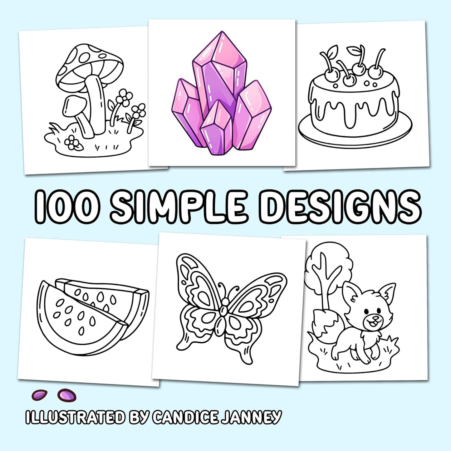 100 Bold Coloring Book: Simple, Easy, and Large Print Designs for Adults and Kid