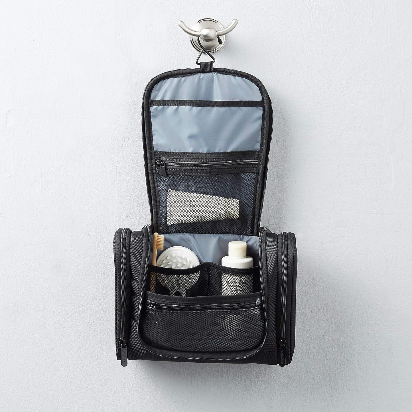 Travel Toiletry Bag for Men and Women, Hanging Toiletry Bag, Dopp Kit with 2 Sid