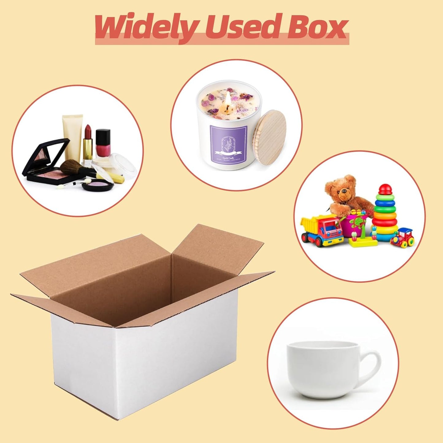 25 Pack Small Shipping Boxes 7X4X4 Inches, White Corrugated Cardboard Box for Sh