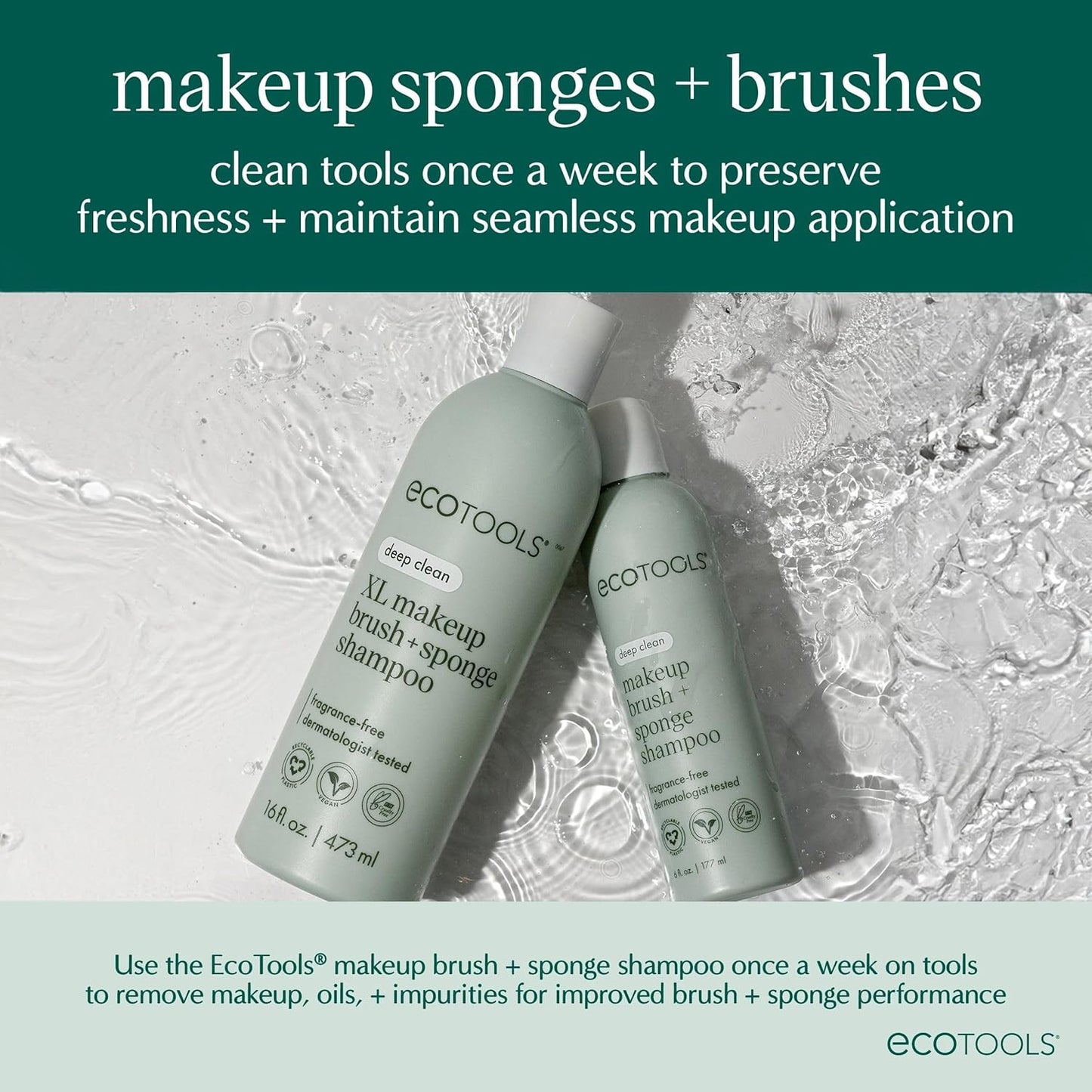 XL Makeup Brush + Sponge Shampoo, Removes Makeup, Dirt, & Impurities from Makeup