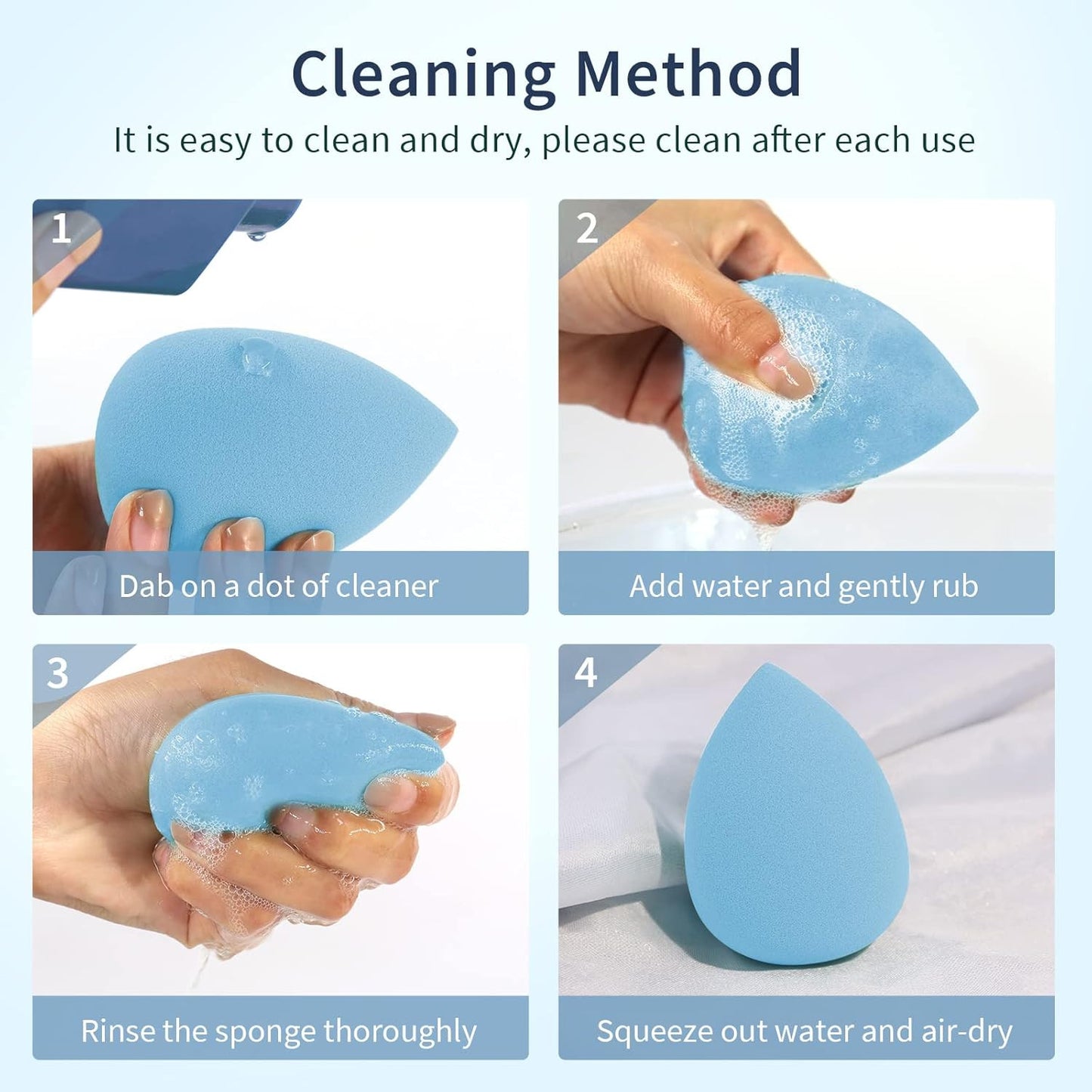 5 Pcs Makeup Sponge Set, Latex-Free Makeup Sponges for Foundation, Multi-Colored