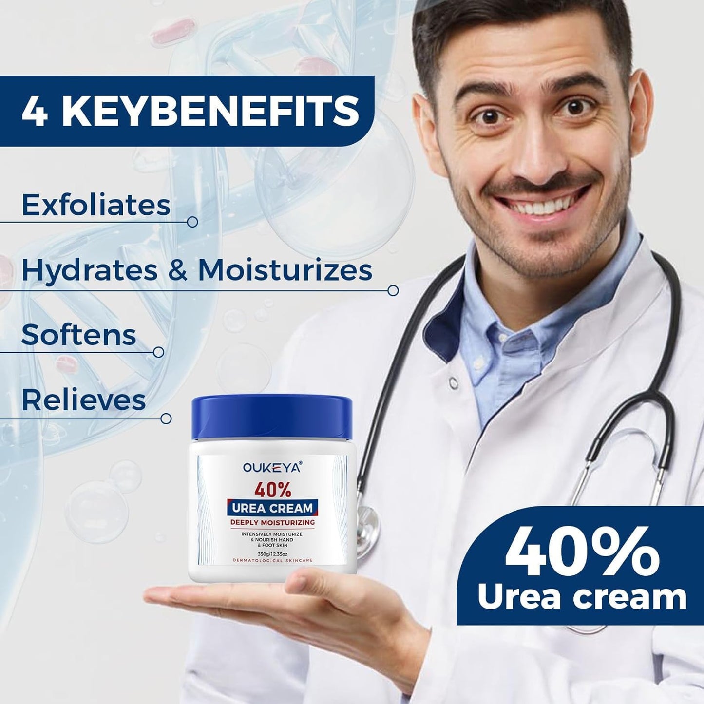 Urea Cream 40 Percent, Foot & Hand Cream for Dry Cracked, Urea Lotion for Feet M