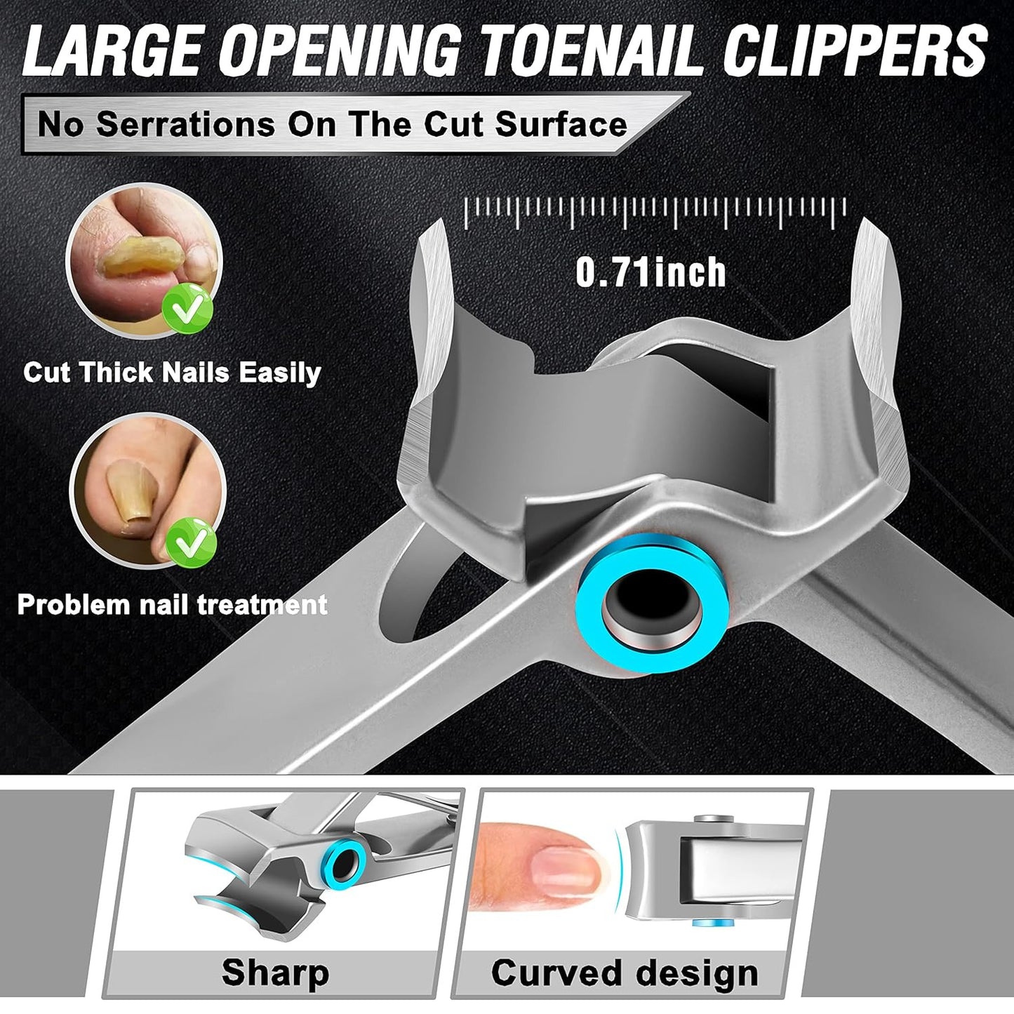 Toenail Clippers for Seniors Thick Toenails,  Heavy Duty Toe Nail Clippers Adult