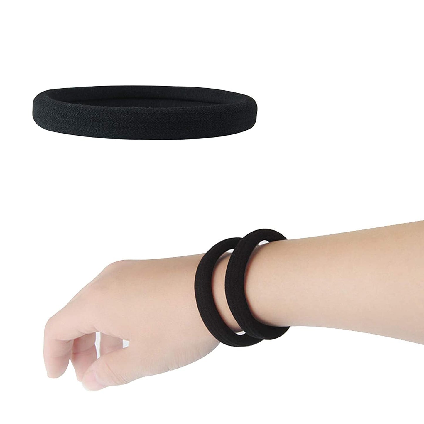 20 PCS Large Hair Ties for Thick Hair Black Hair Bands for Women Men and Girls N