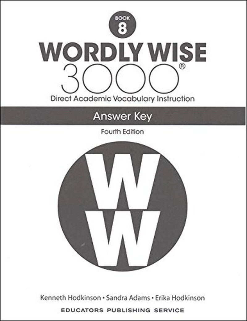 Wordly Wise 3000 Fourth Edition Student Edition + Test Booklet + Answer Key Set