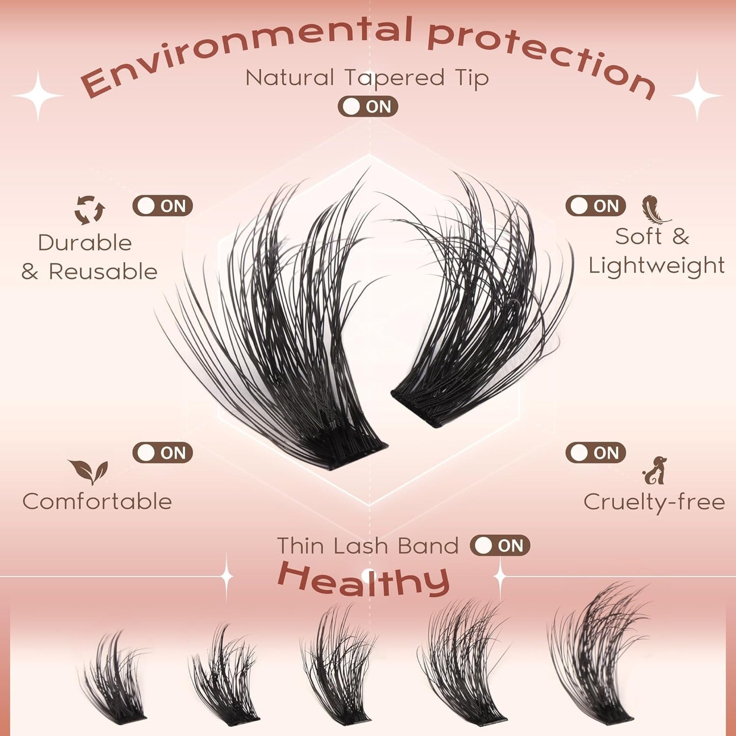 Volume Lash Clusters Kit D Curl Lashes Extensions Thick Volume Eyelash Clusters
