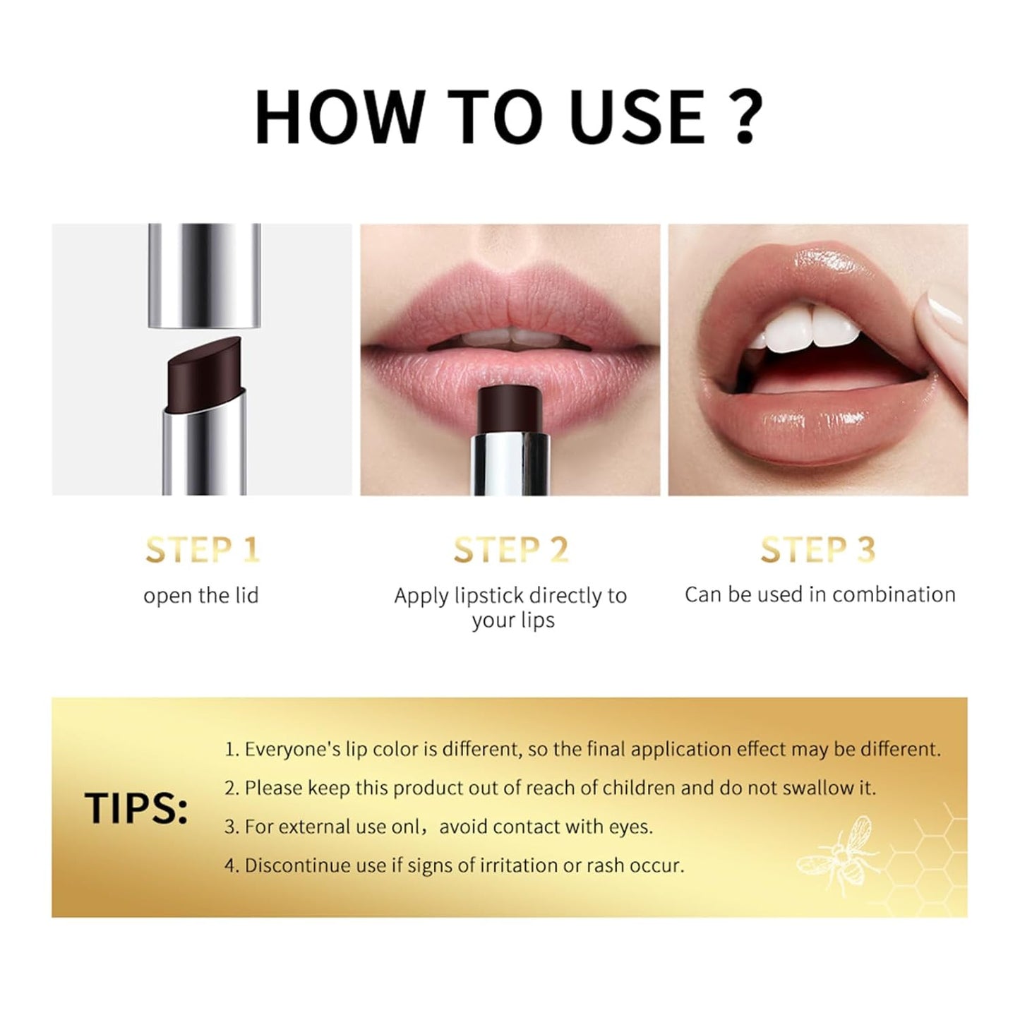 2PCS Honey Lipstick Tinted Lip Balm - Sheer Hydrating Lipstick for All Skin Tone