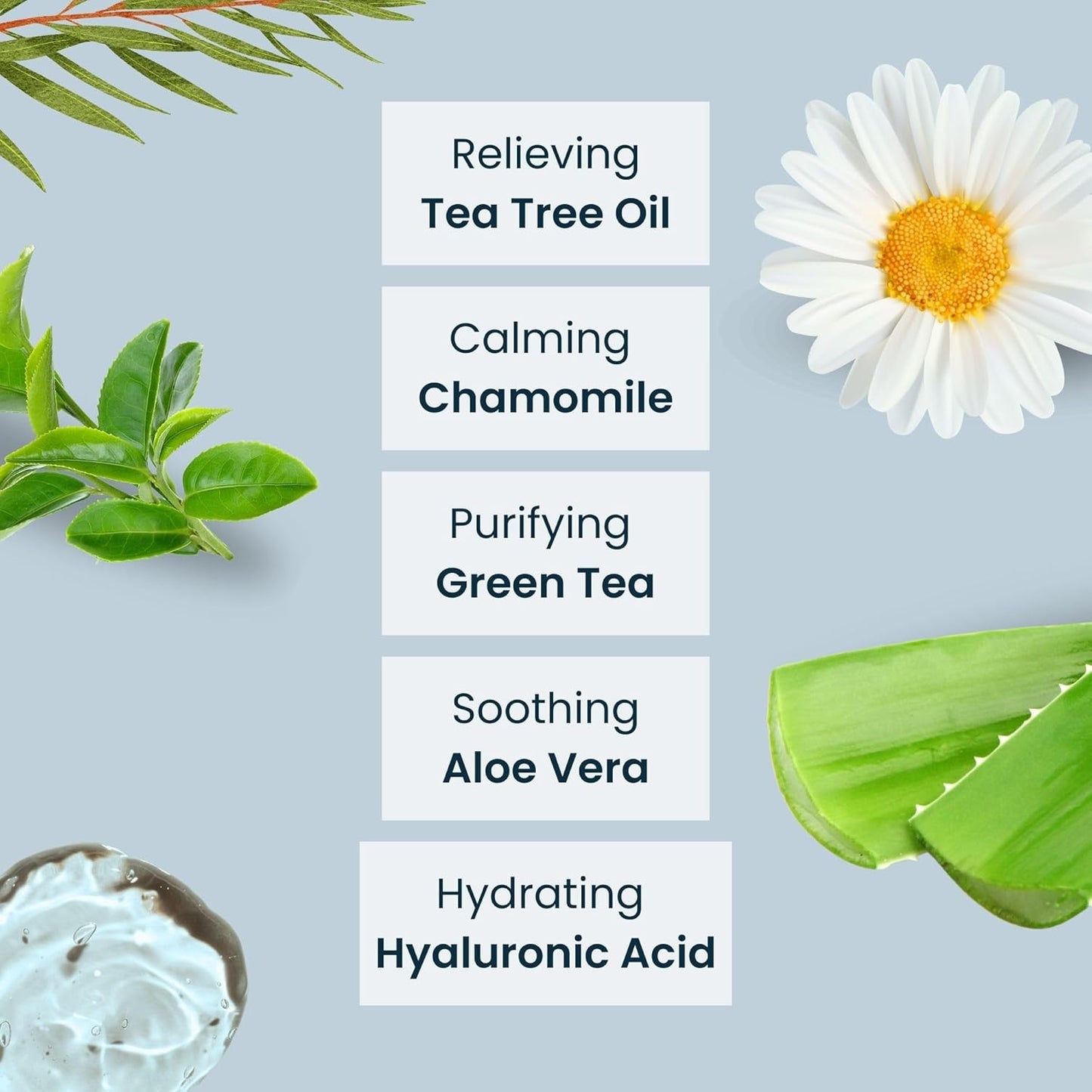 120Pcs Tea Tree Oil Eyelid & Lash Wipes with Hyaluronic Acid, Green Tea & Chamom