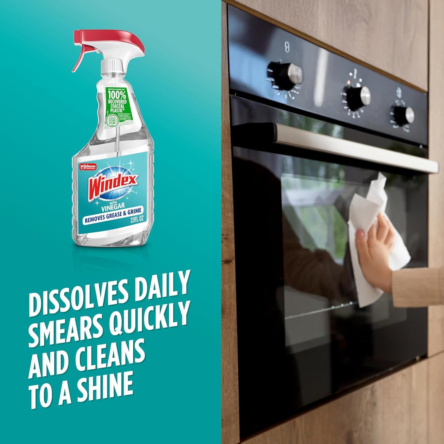 Vinegar Glass and Surface Cleaner Spray Bottle, Packaging Designed to Prevent Le