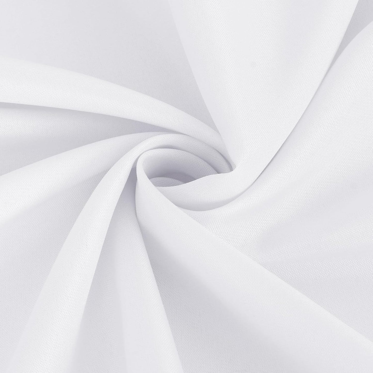 6 Pack White round Tablecloths - 120 Inches in Diameter - Stain Resistant and Wa