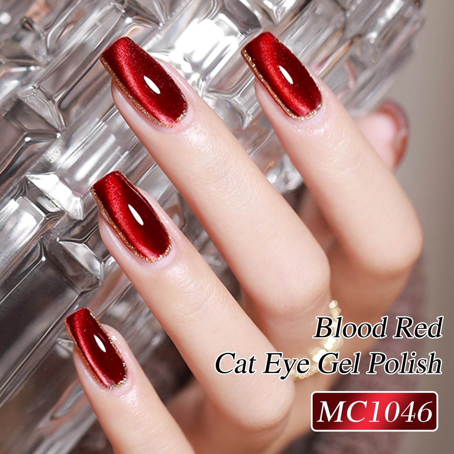 0.5 OZ Cat Eye Gel Polish with Magnet 15ML Holographic Glitter Shimmer Transluce