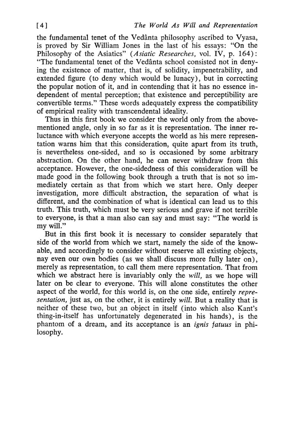 The World as Will and Representation, Vol. 1