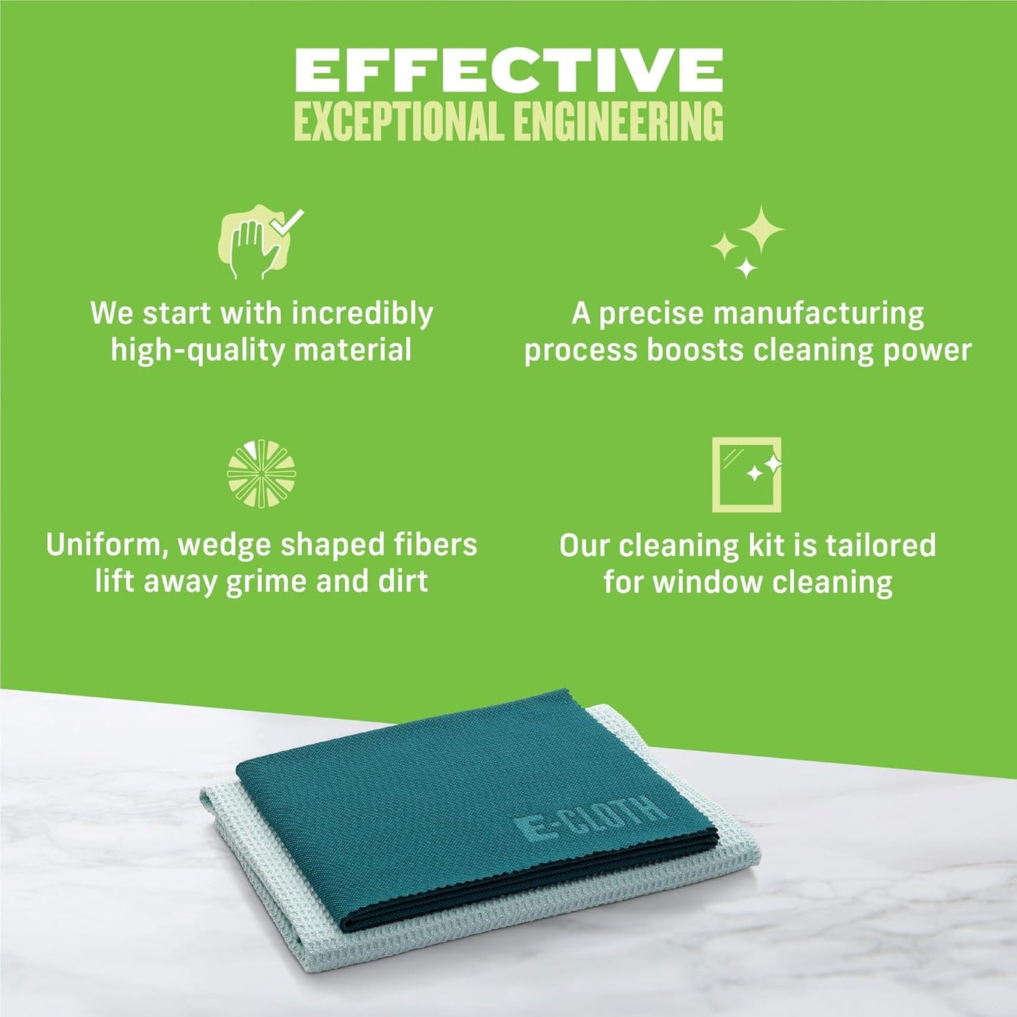 Window Cleaning Cloth - Eco Packaging - Glass Cleaning Cloth, Streak-Free Window