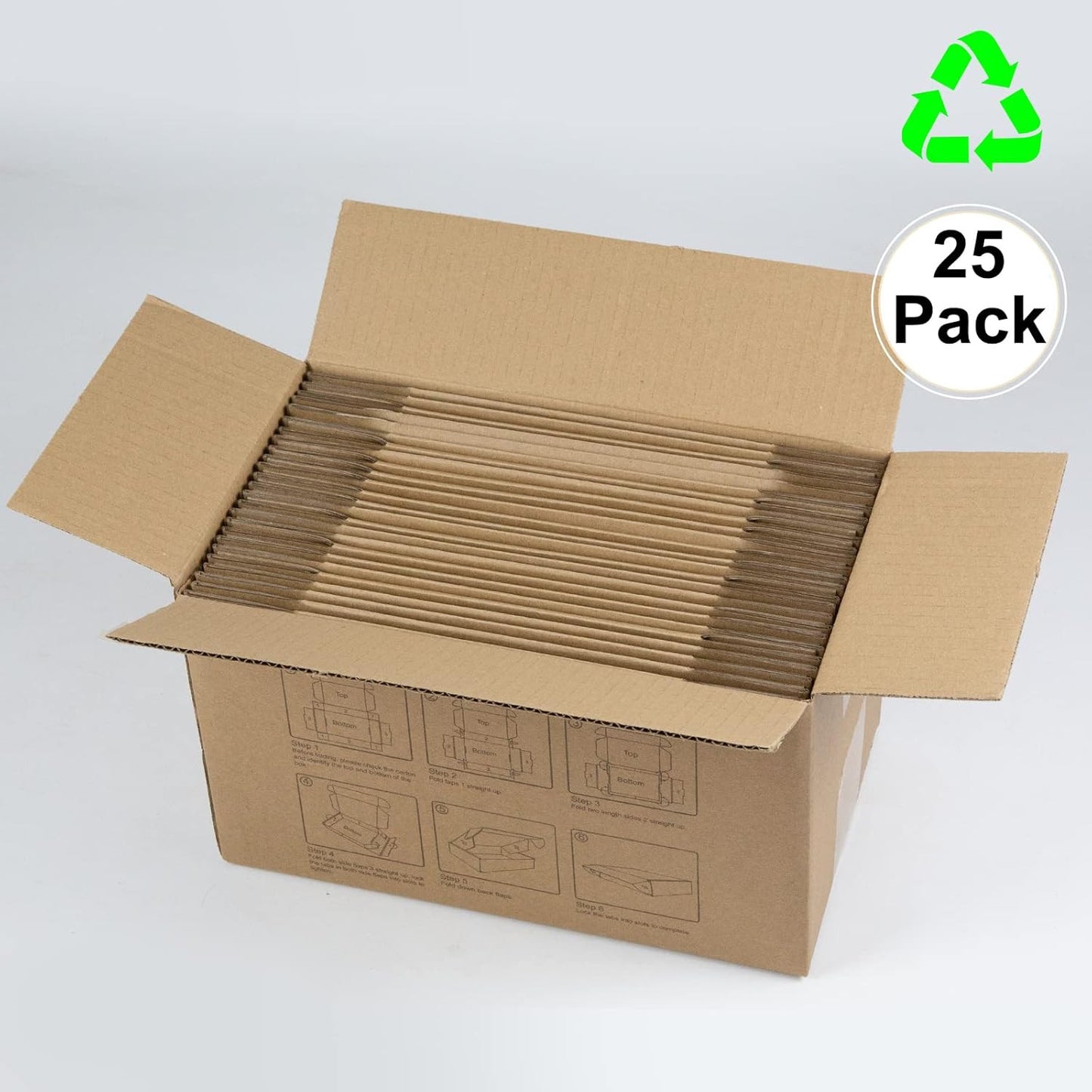 7X5X2 Inches Shipping Boxes Pack of 25, Brown Corrugated Cardboard Boxes for Sma