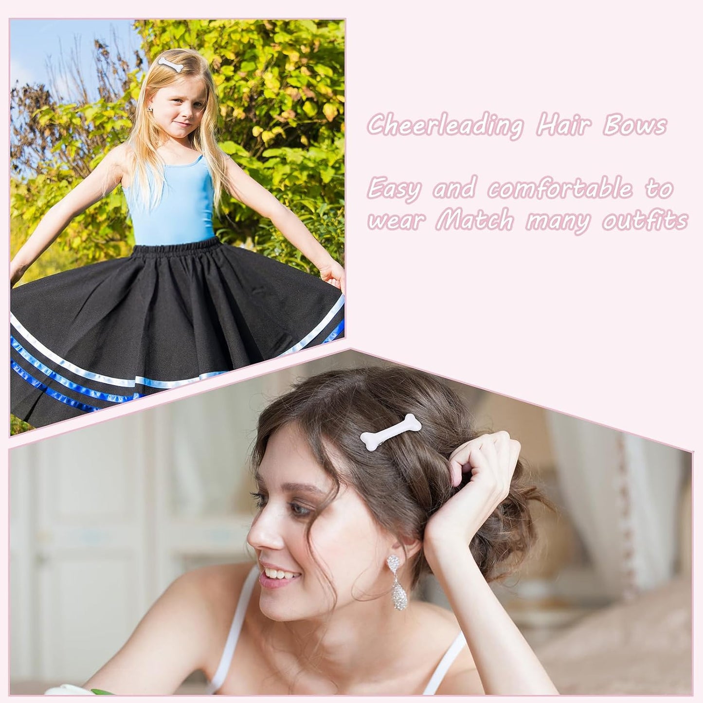 4Pcs Bone Hair Clip White Bones Hairpins for Women Girls Hair Accessories for Ha