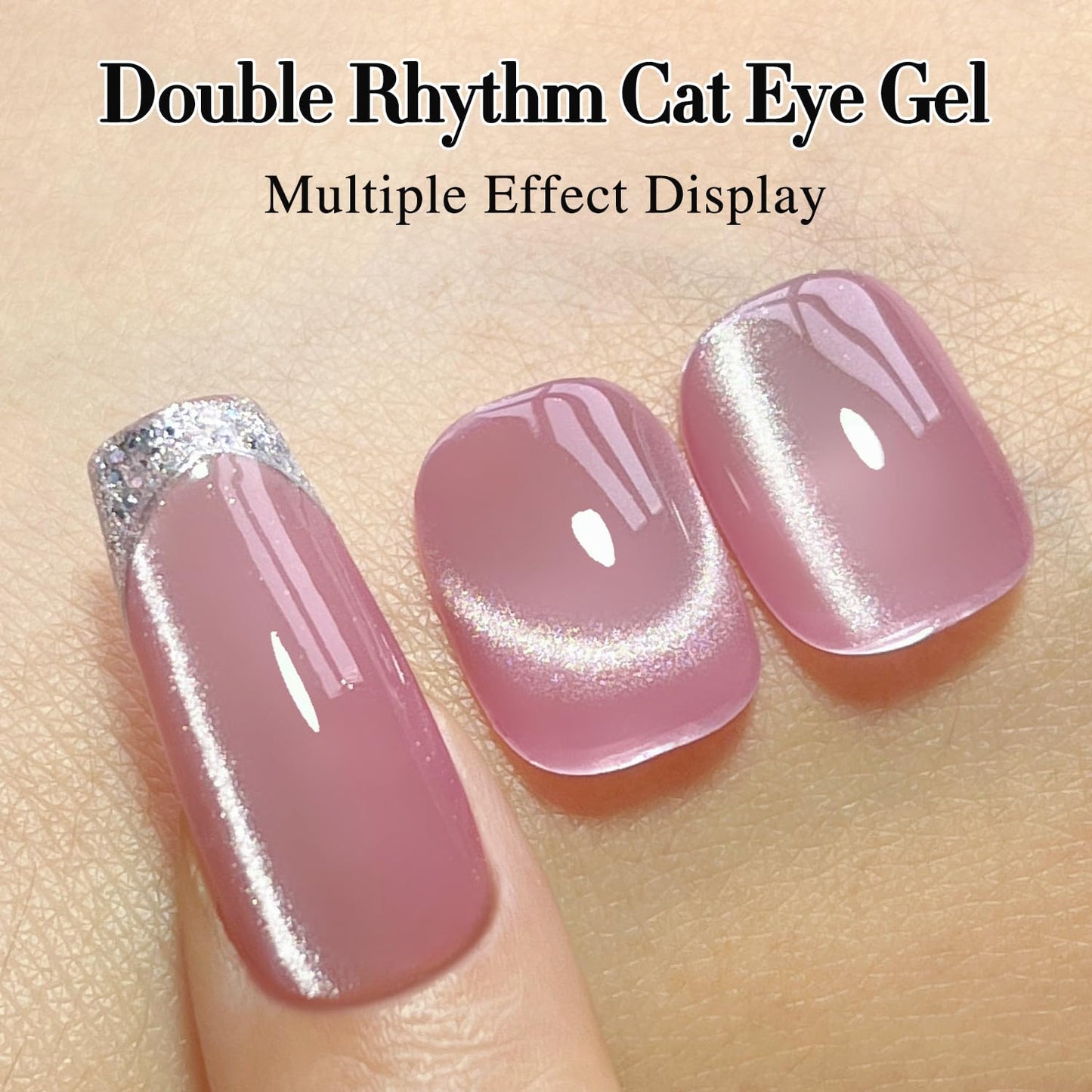 0.5 OZ Cat Eye Gel Polish with Magnet 15ML Holographic Glitter Shimmer Transluce