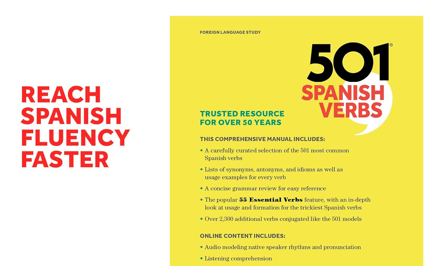 501 Spanish Verbs, Tenth Edition (Paperback or Softback)