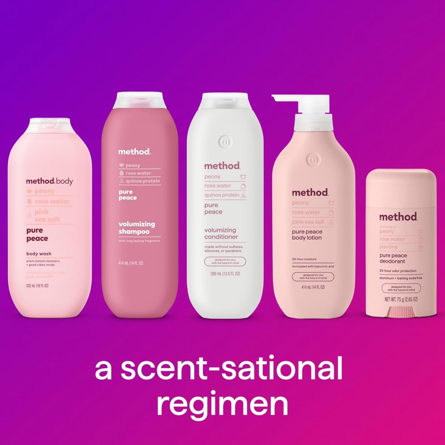 Volumizing Conditioner, Pure Peace with Rose, Peony, and Pink Sea Salt Scent Not