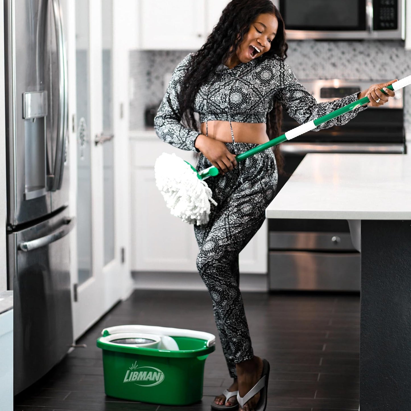 Tornado Spin Mop System, Spinning Floor Mopping and Bucket with Wringer Set for