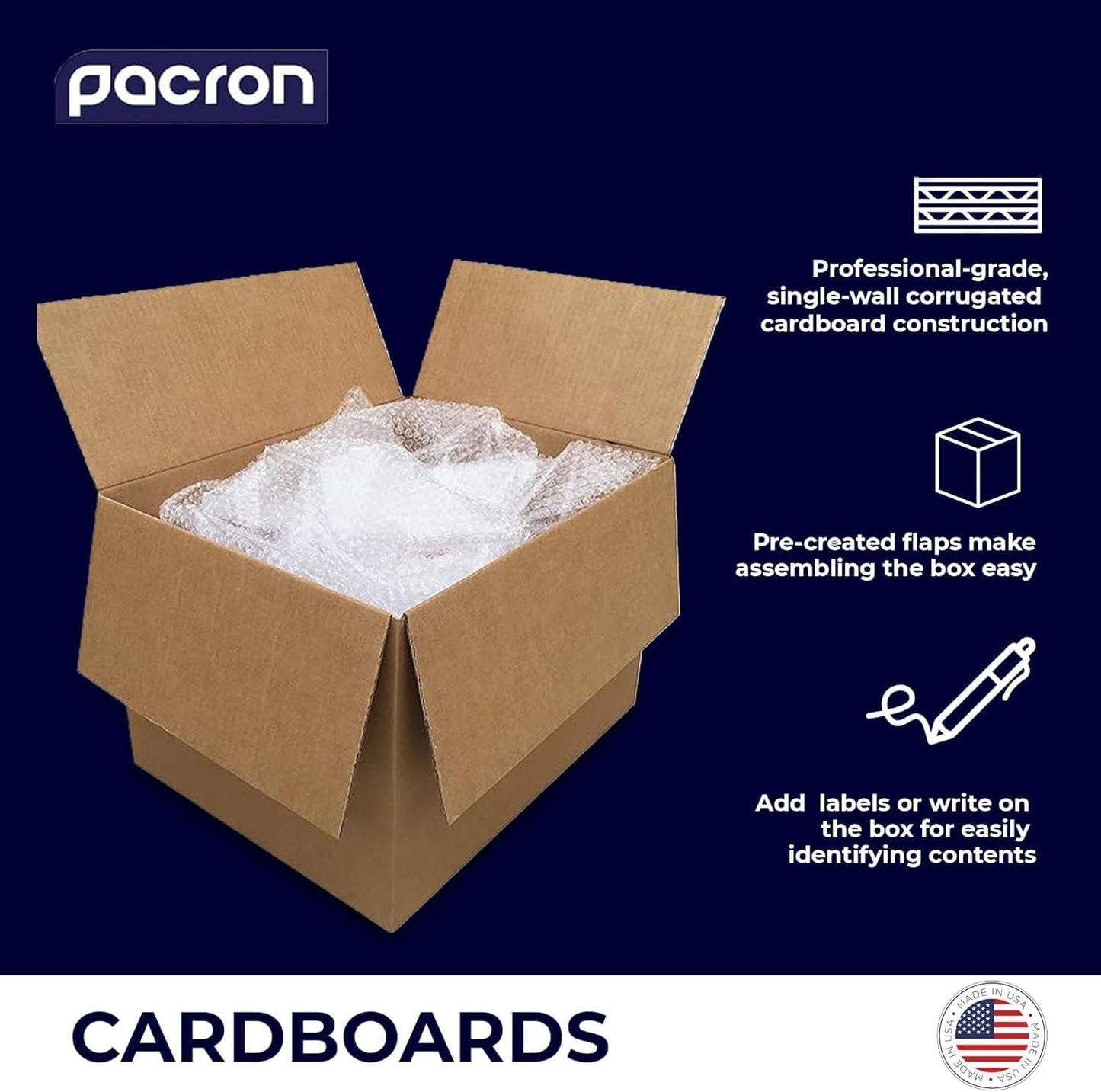 6 Pack Sturdy Cardboard Moving Boxes 12X12X12 – Durable Shipping, Packing, and S