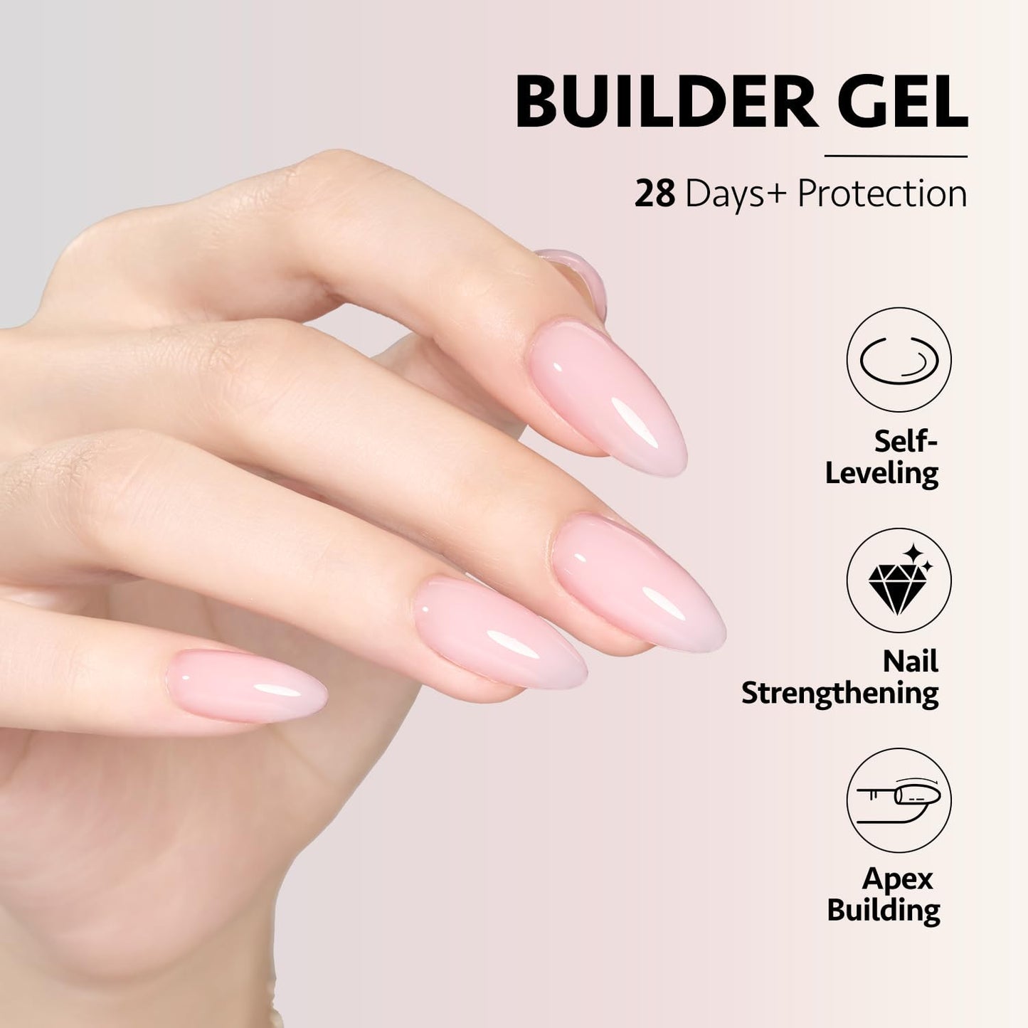 6 Colors Builder Gel Set for Nails, Milky White Pink Nude Sheer Jelly Nail Stren