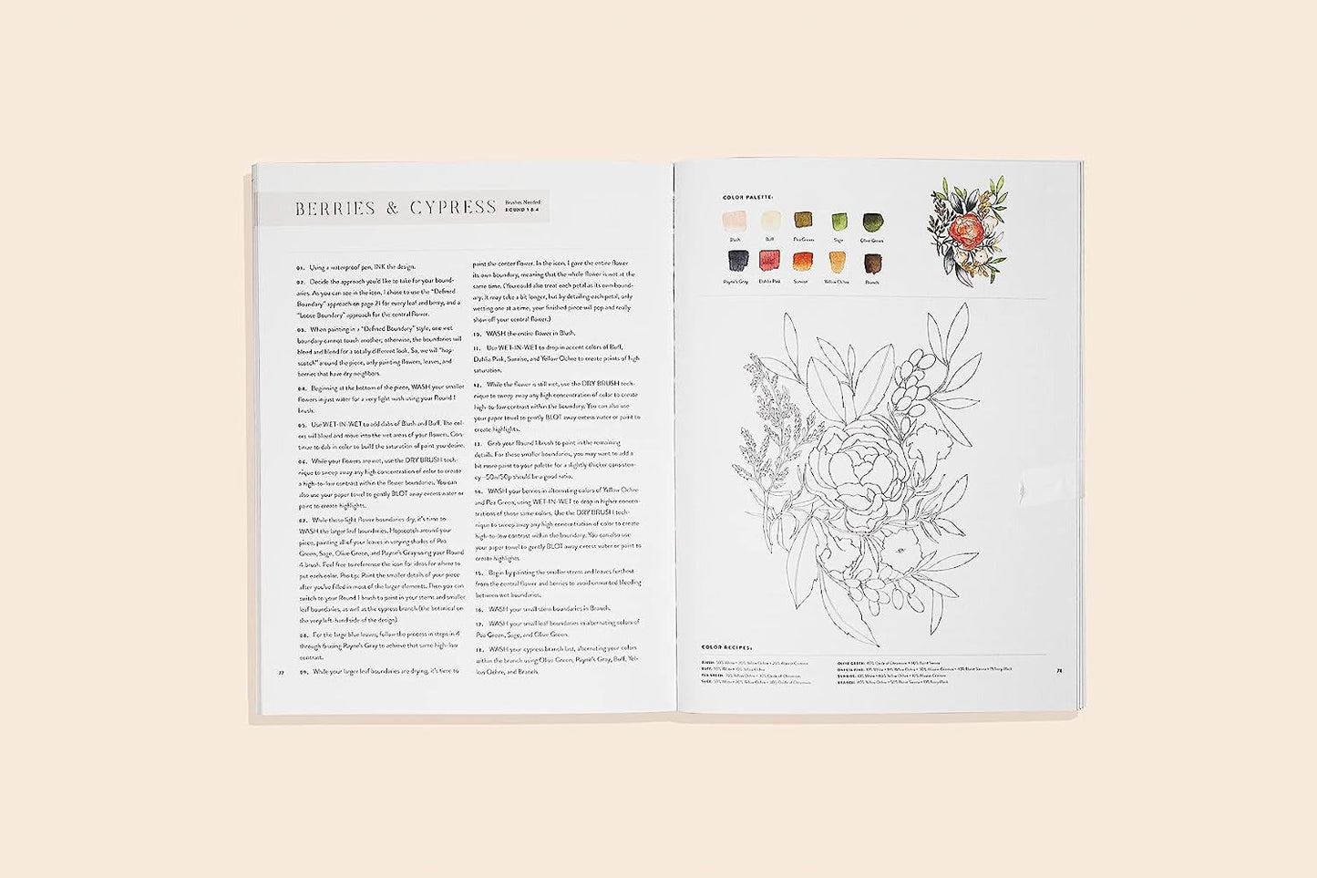 Watercolor Workbook: 30-Minute Beginner Botanical Projects on Premium Watercolor