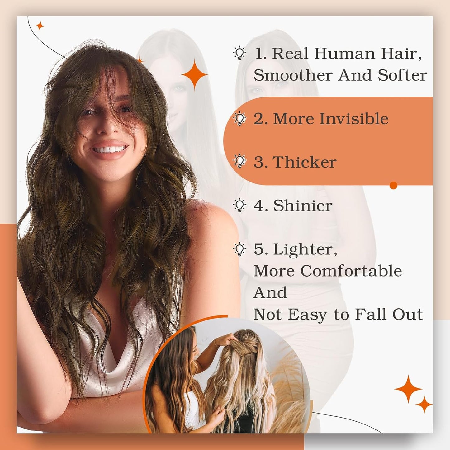 16 Inch Tape in Human Hair Extensions Medium Brown Color 4 Invisible Tape in Hai