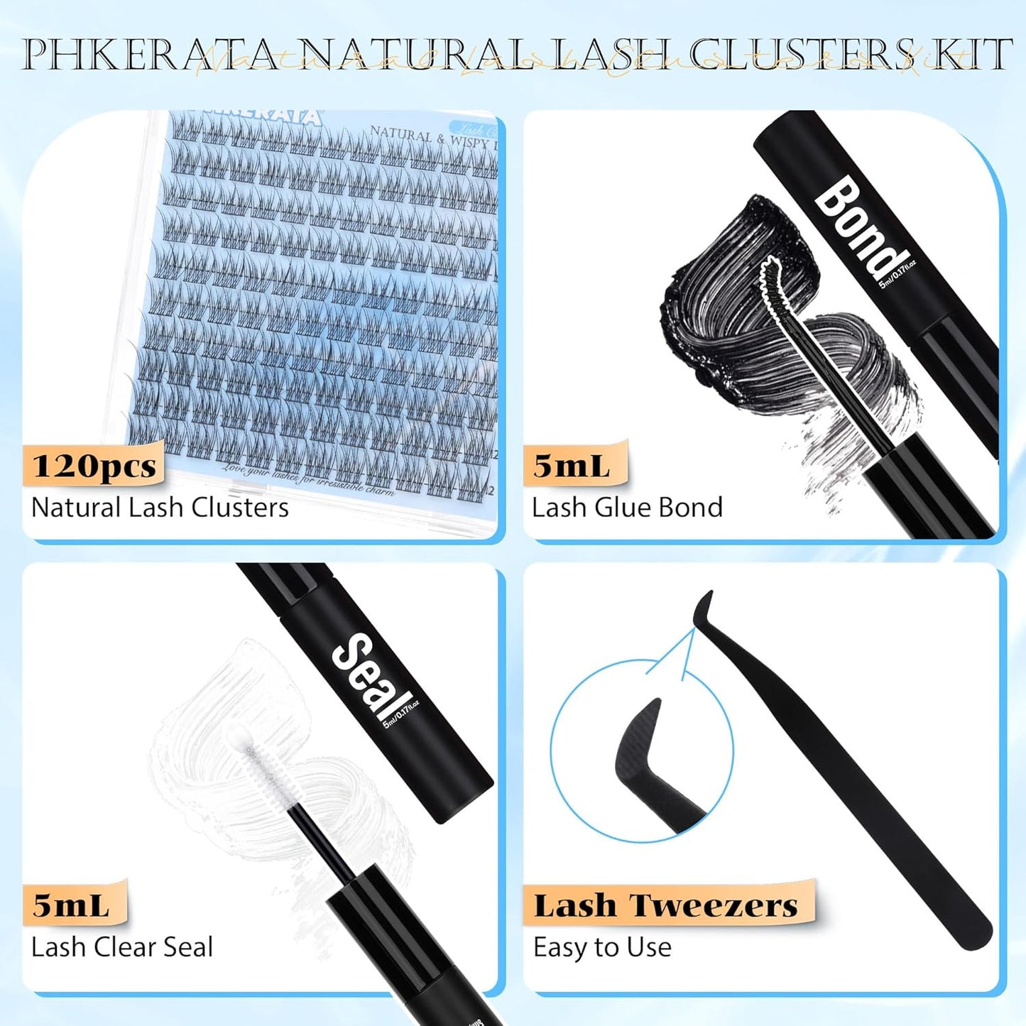 Wispy Lash Extension Kit Natural Lash Clusters Kit DIY Eyelash Clusters at Home