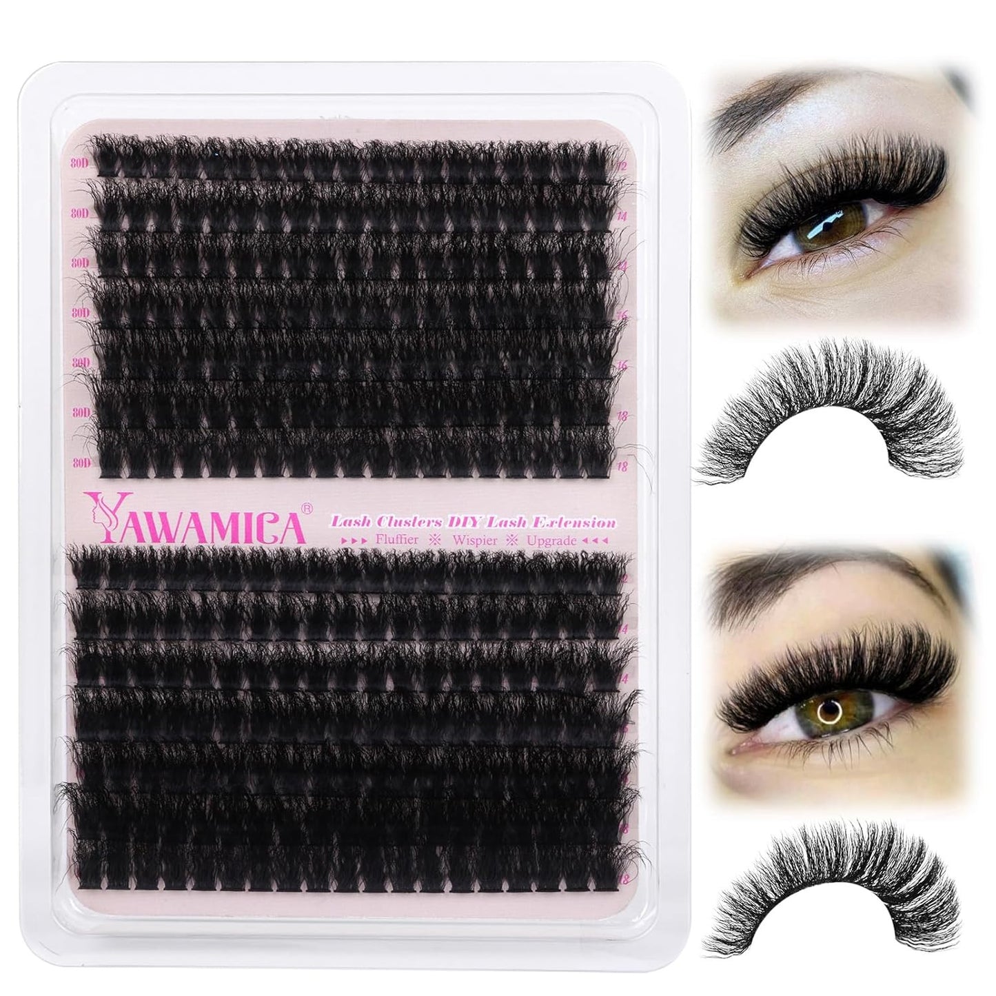 Wispy Eyelash Clusters 12-18Mm Mix 80D 100D Volume Fluffier Cluster Lashes D Cur