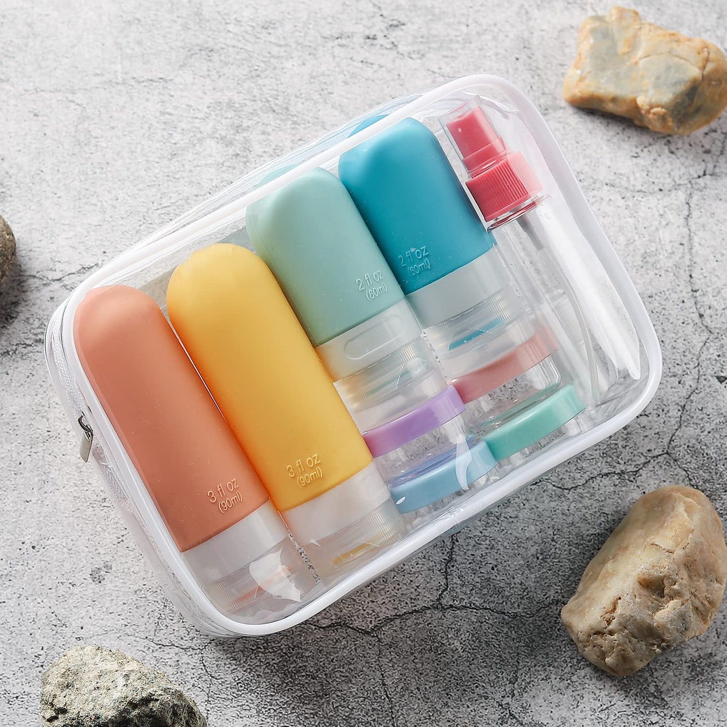 16 Pack Travel Bottles Set - TSA Approved Leak Proof Silicone Squeezable Contain