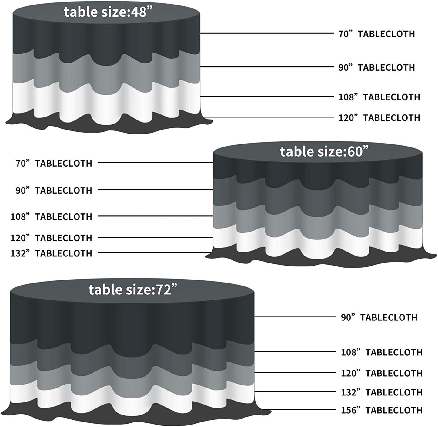 120 Inch round Tablecloth Washable Polyester Table Cloth Decorative Table Cover