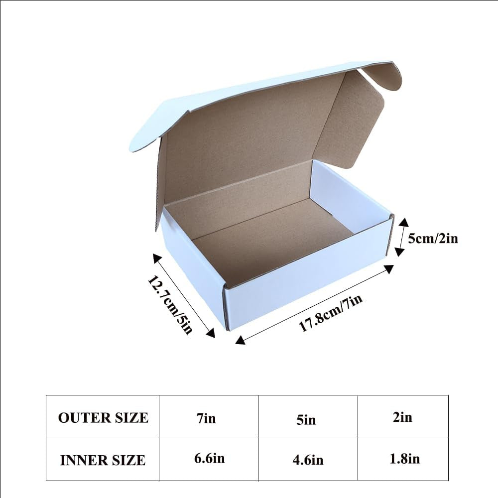 7X5X2 50Pcs Small Shipping Brown Corrugated Cardboard Mailer Boxes for Packaging