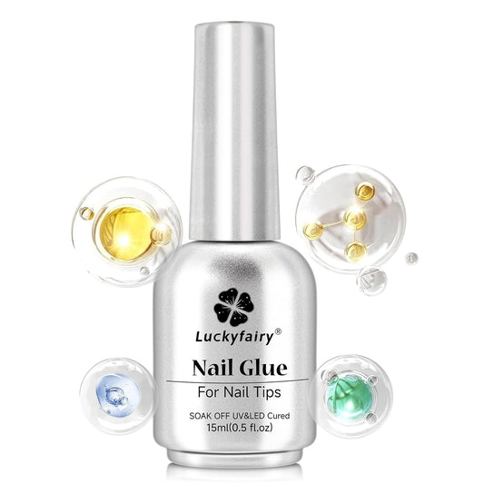9 in One Nail Glue Gel for Acrylic Nail Tips, Super Strong Long-Lasting, Curing
