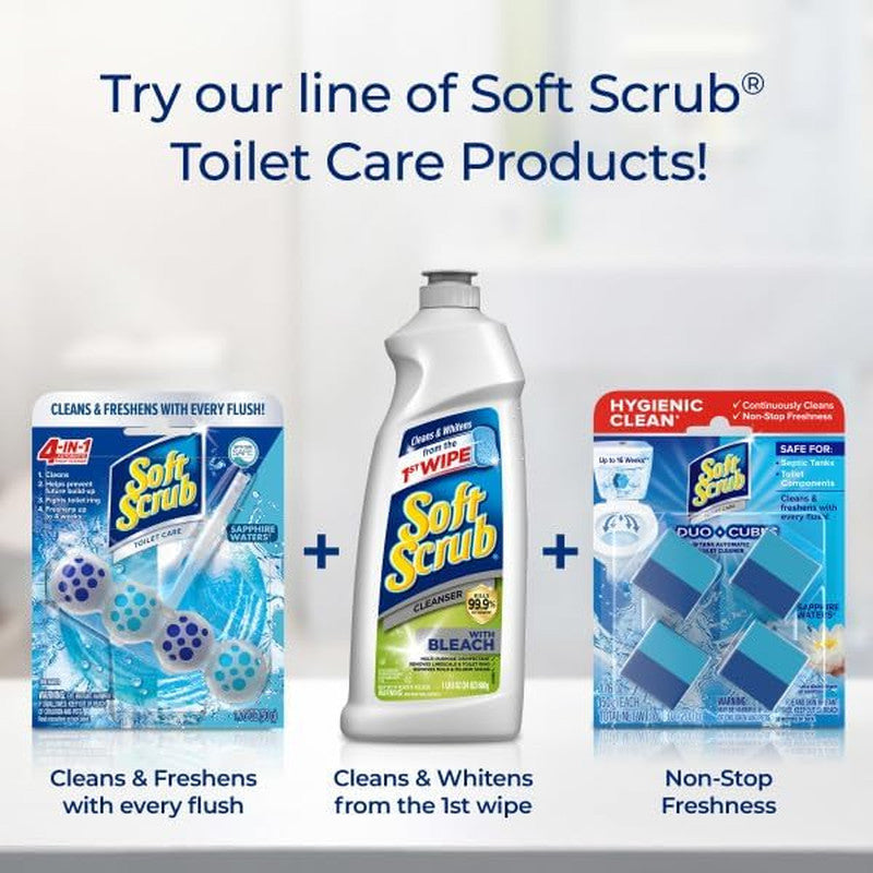 4-In-1 Rim Hanger Toilet Bowl Cleaner, Sapphire Waters, 6 Count