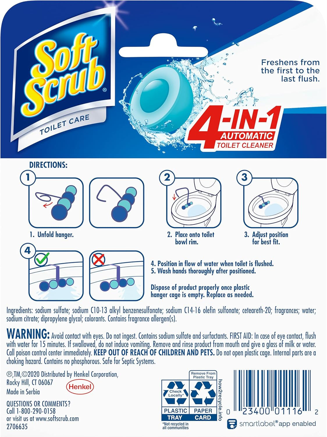 4-In-1 Toilet Care, Sapphire Waters, 50 Gram