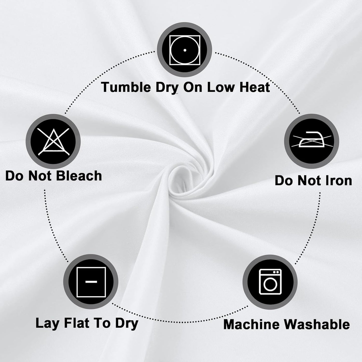 6 Pack round White Table Cloths 120 Inch for round Tables, Stain and Wrinkle Res