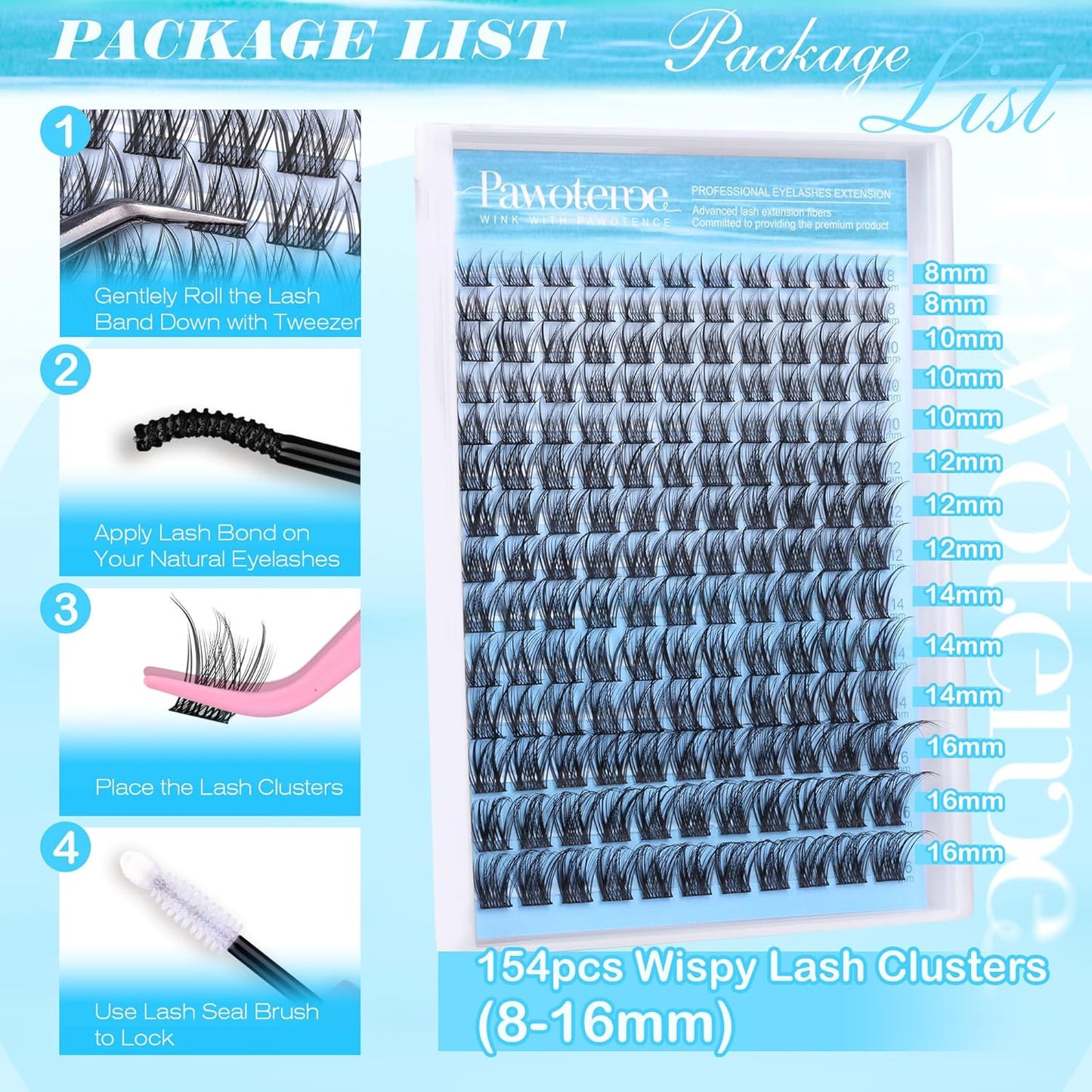 Wispy Lash Clusters Natural Cluster Eyelash Extensions 154Pcs Individual Lashes