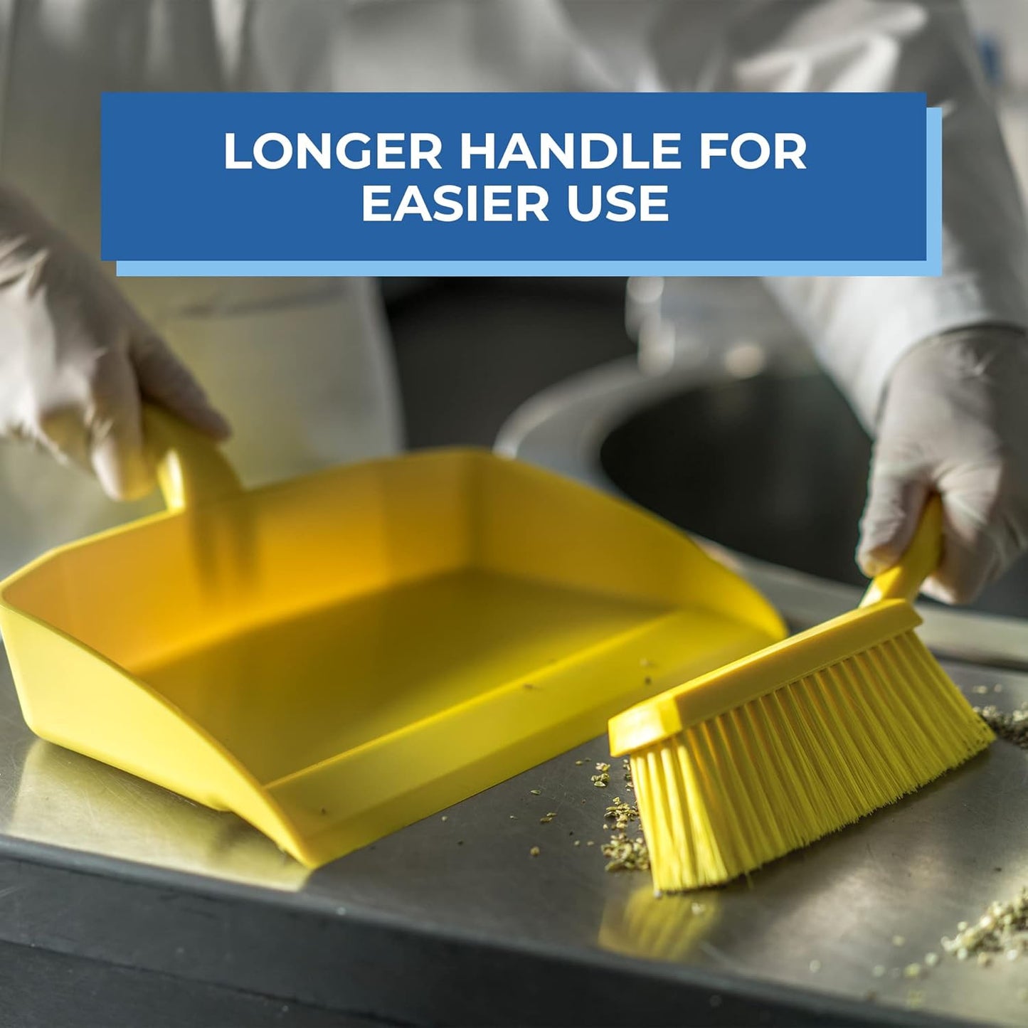 45877 Bench Cleaning Brush, Polypropylene/Polyester Soft Bristle Dustpan Brush &