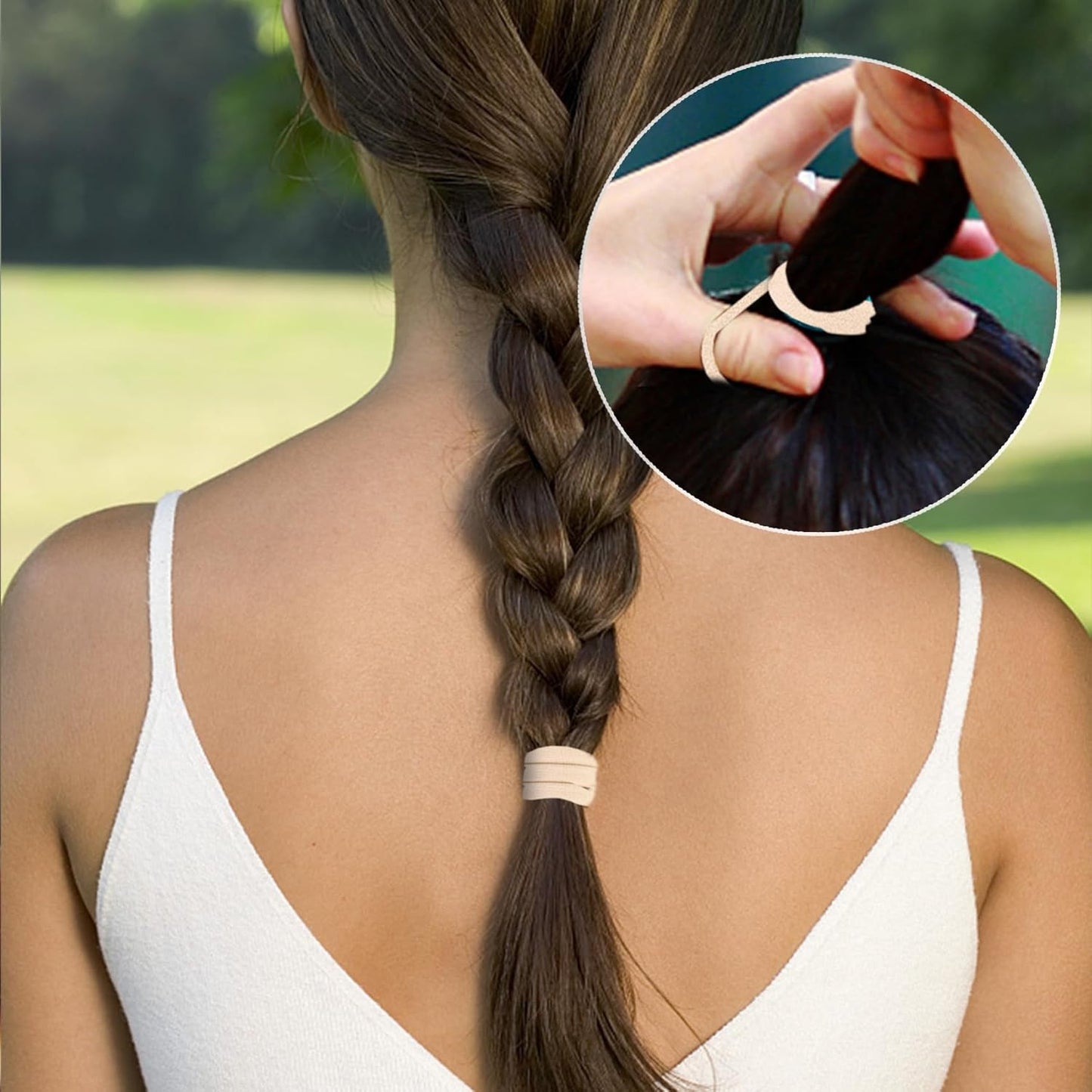 50PCS Large Blonde Hair Ties, Seamless Hair Bands, Soft Elastic Hair Ponytail Ho