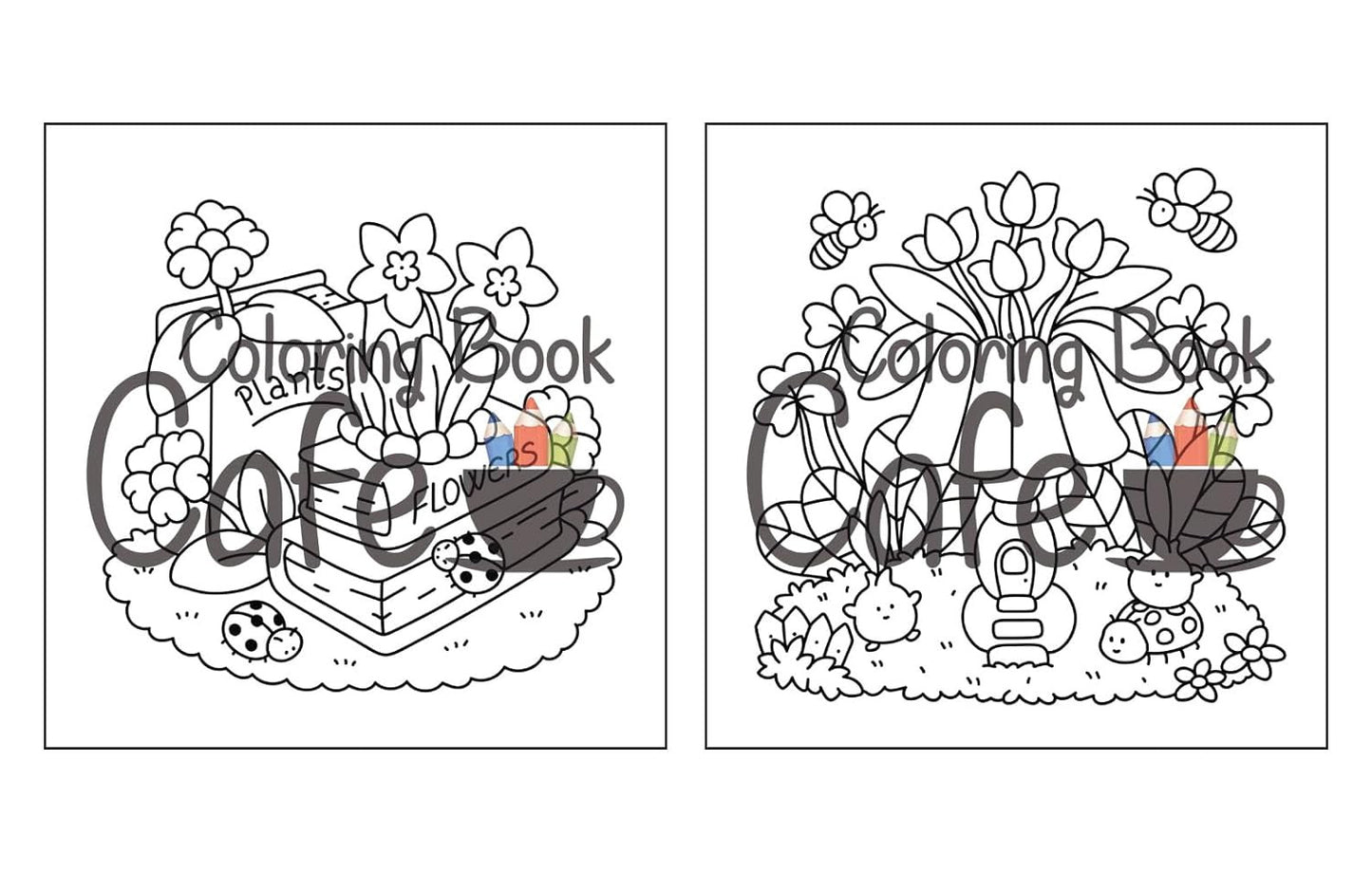 Tiny Gardens: Cute & Comfy Coloring Book for Adults and Teens Featuring Adorable